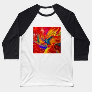 "Beautiful Deception" acrylic pour painting Baseball T-Shirt